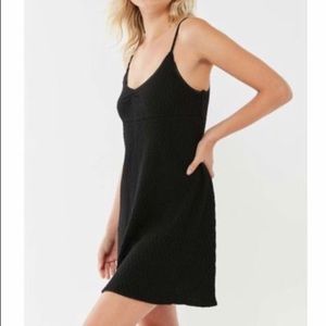 Urban Outfitters Penny Textured Babydoll Dress Black